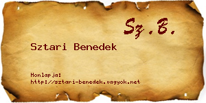 Sztari Benedek névjegykártya
